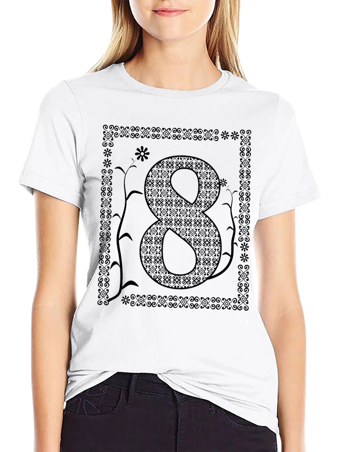 Number Eight Graphic Print Mens T-Shirt