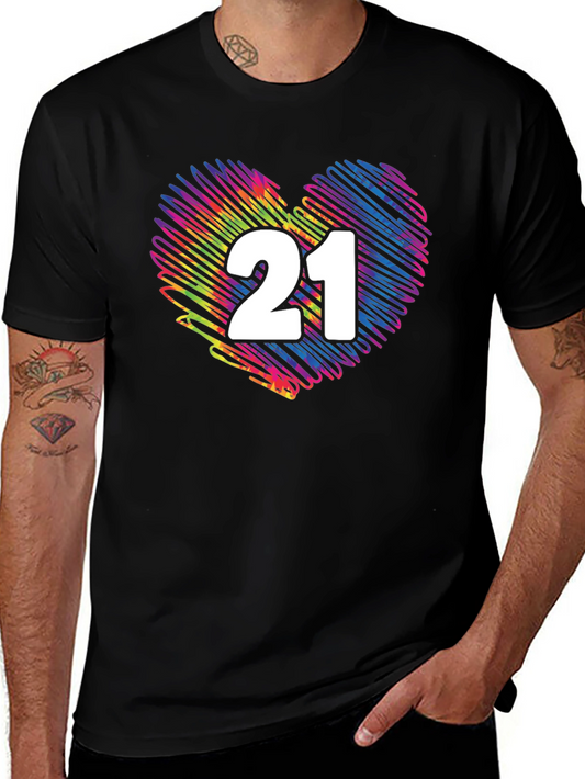 21st Birthday Heart Graphic T-Shirt