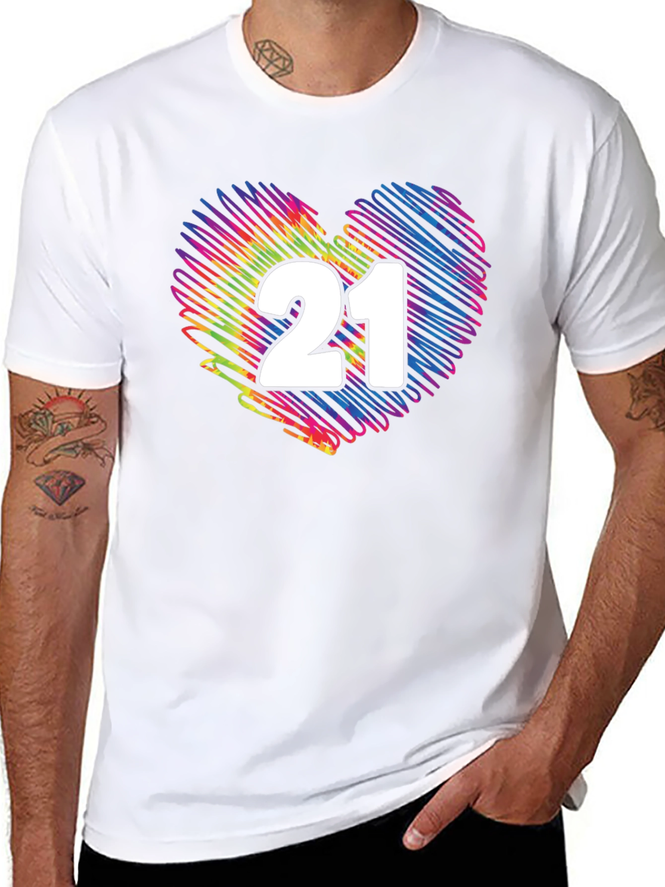 21st Birthday Heart Graphic T-Shirt