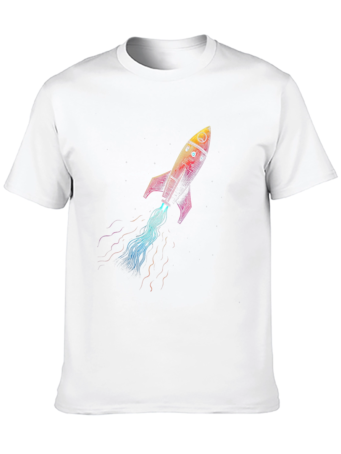 Rocket Launch Graphic T-Shirt - Black Crew Neck Tee