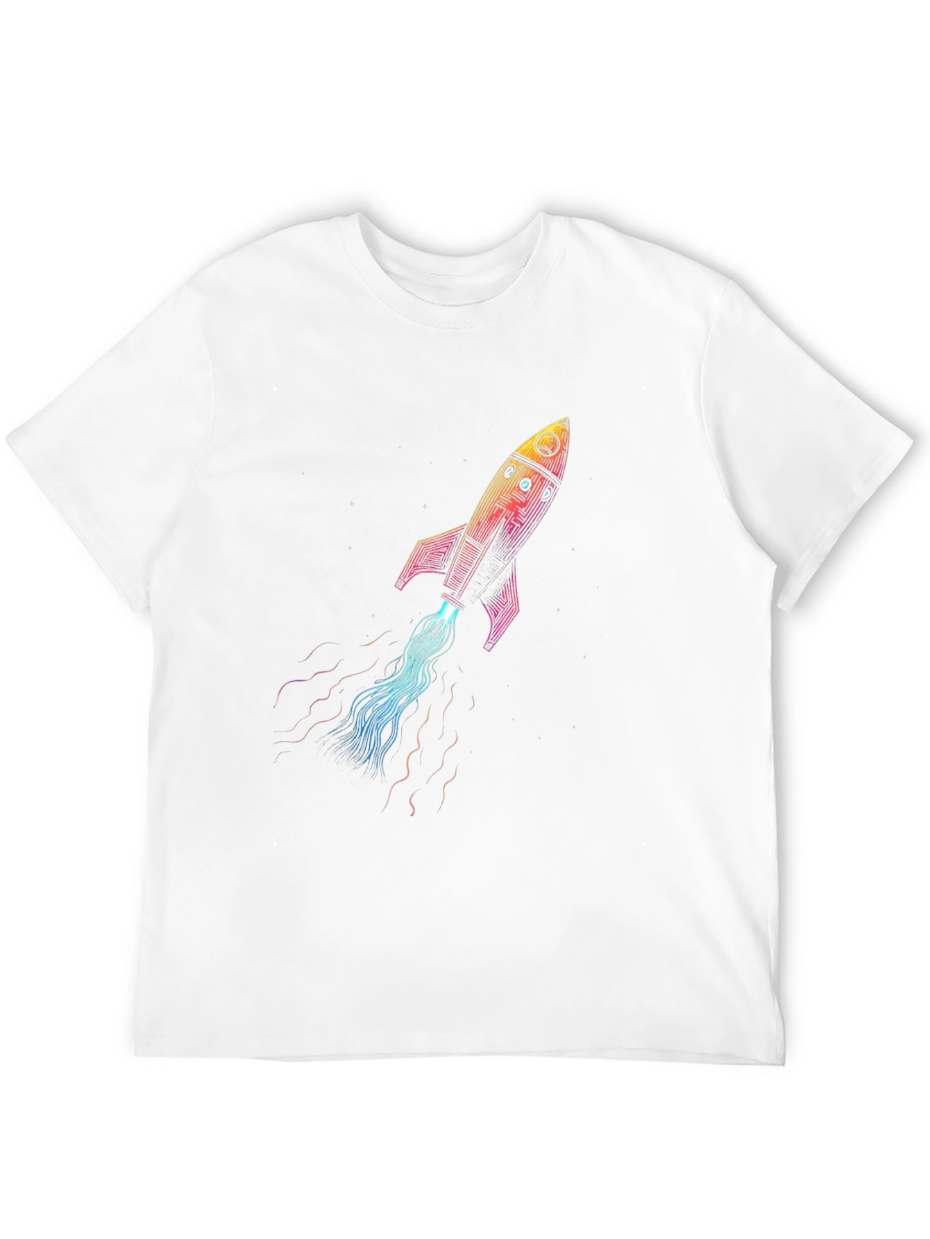 Rocket Launch Graphic T-Shirt - Black Crew Neck Tee