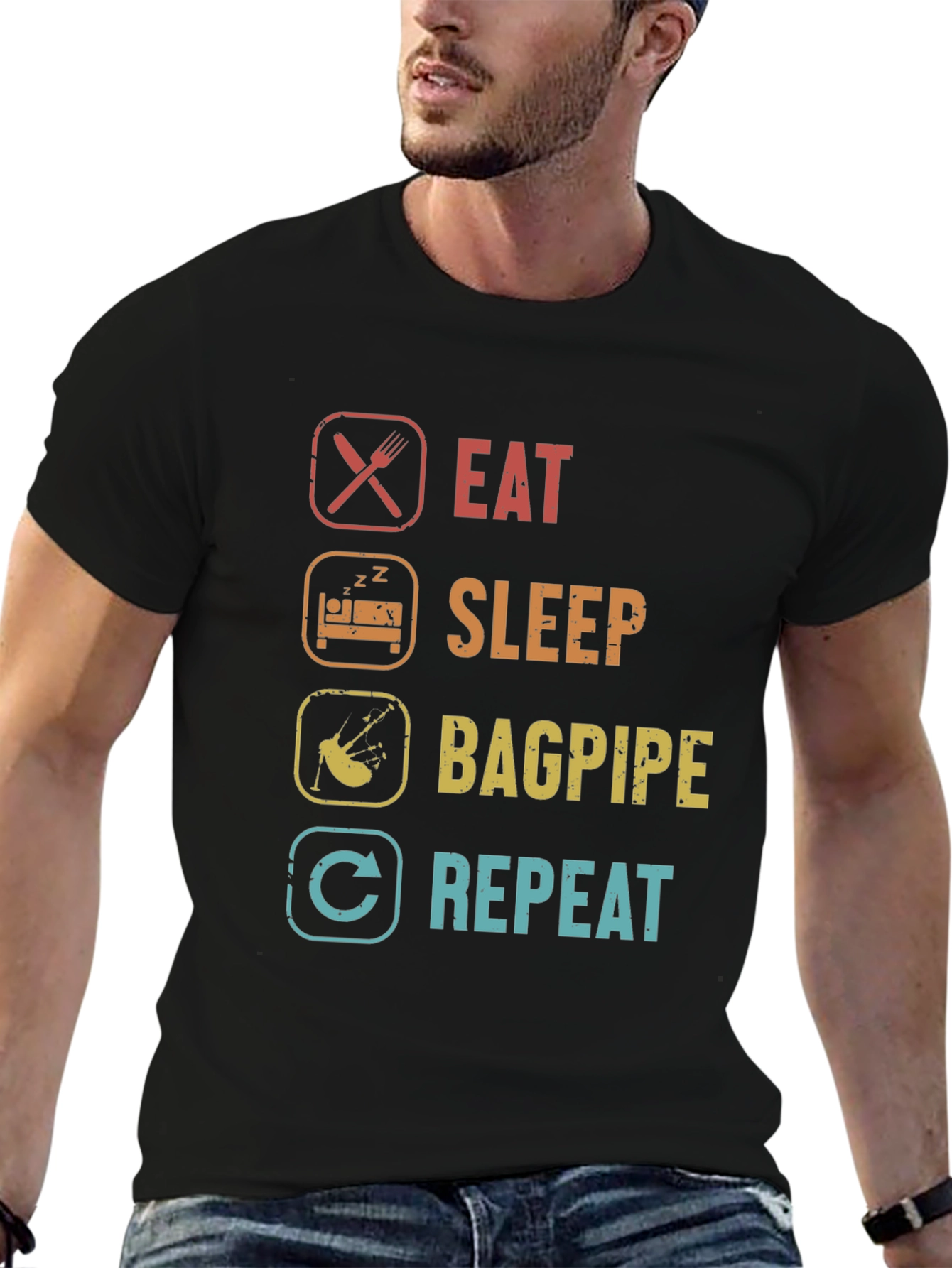 Eat Sleep Bagpipe Repeat T-Shirt
