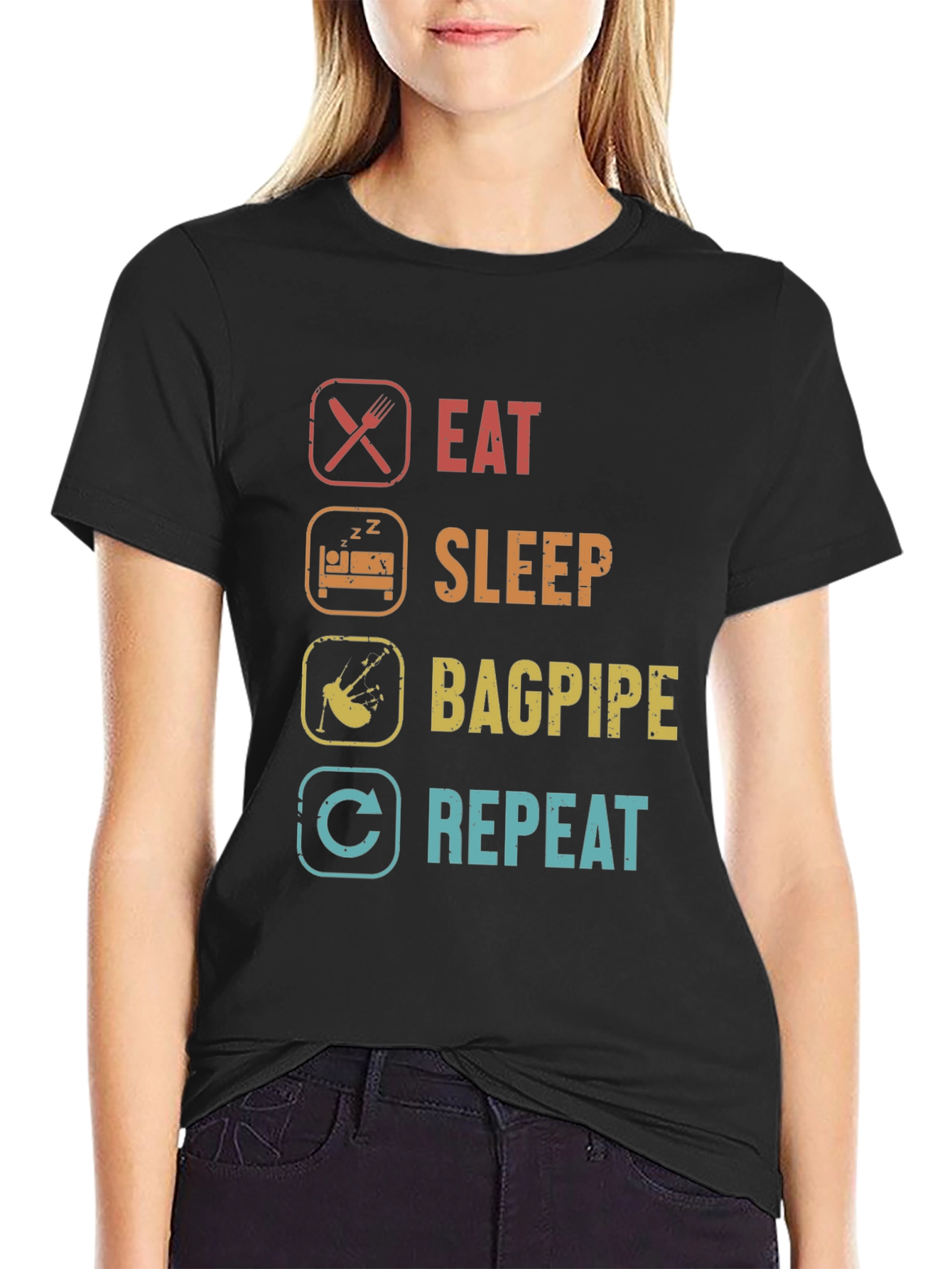 Eat Sleep Bagpipe Repeat T-Shirt