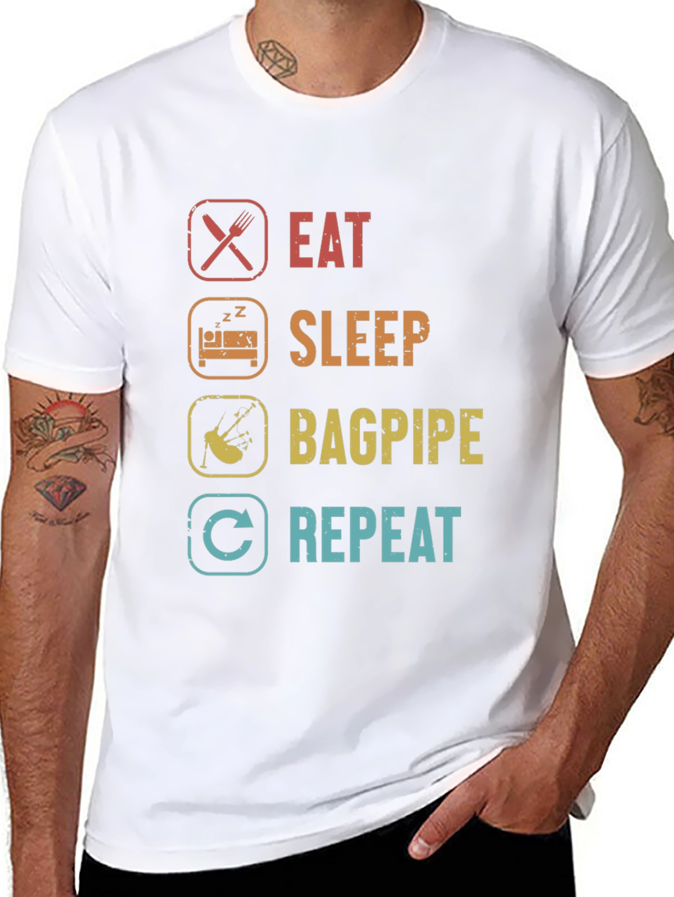 Eat Sleep Bagpipe Repeat T-Shirt