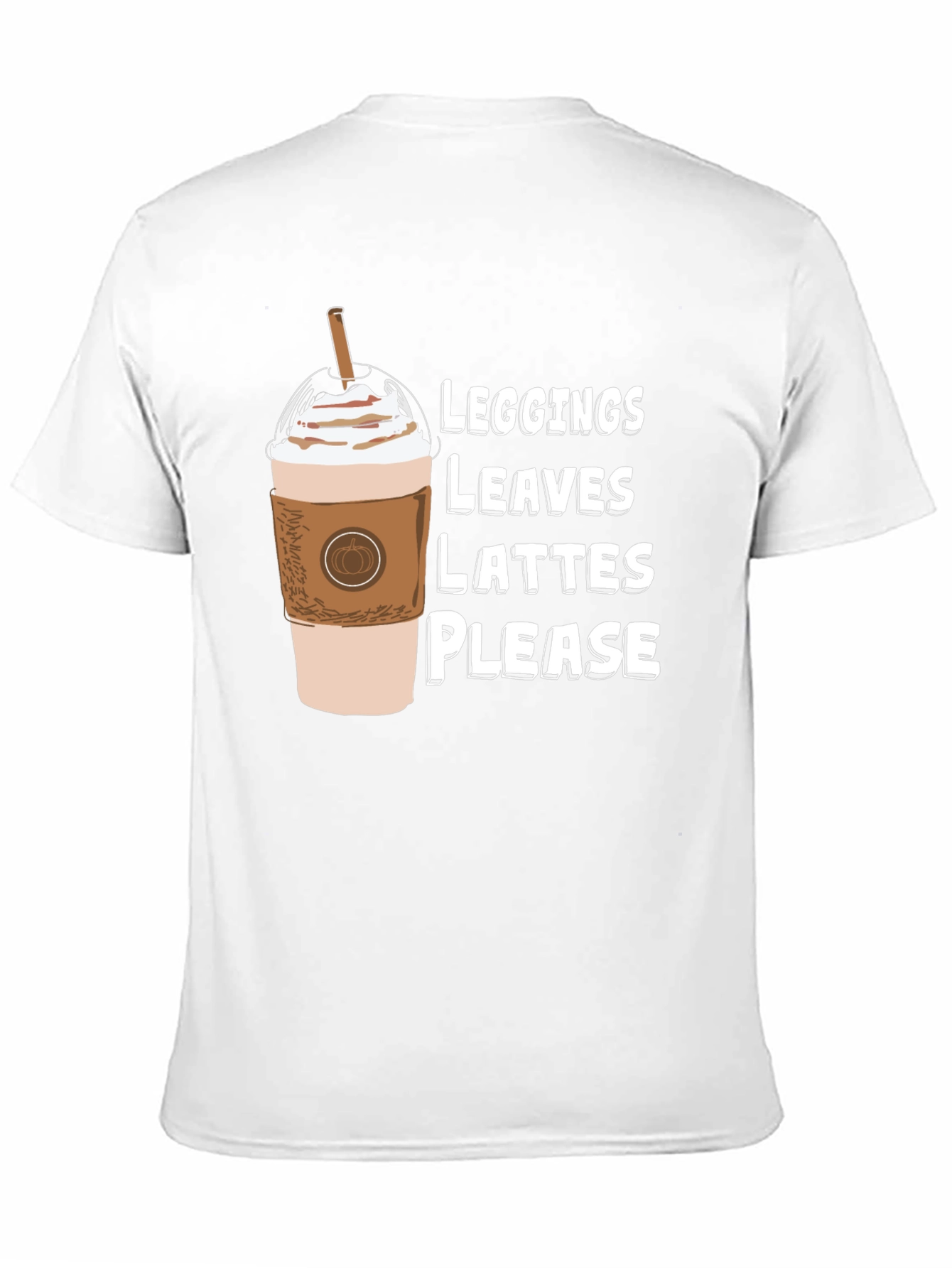 Leggings Leaves Lattes Please Black T-Shirt