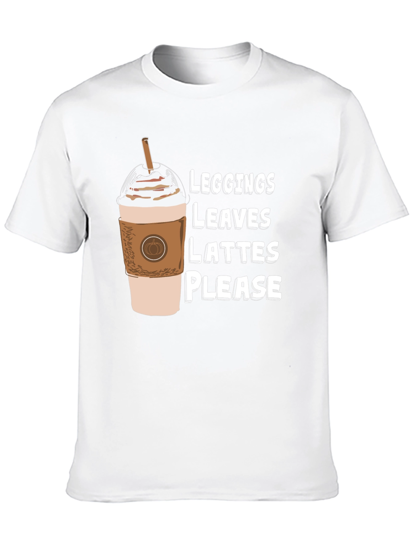 Leggings Leaves Lattes Please Black T-Shirt