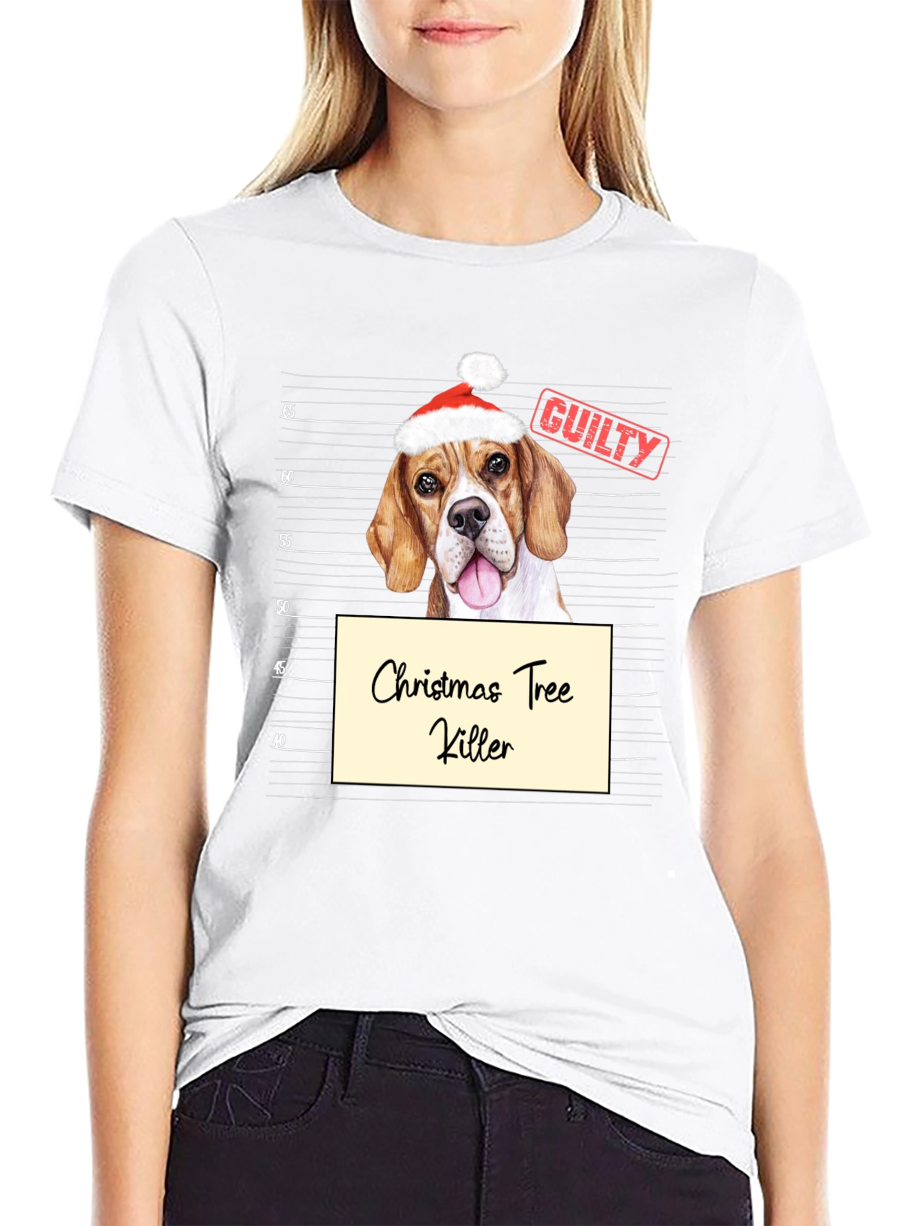 Christmas Tree Killer Dog Mugshot Graphic Tee