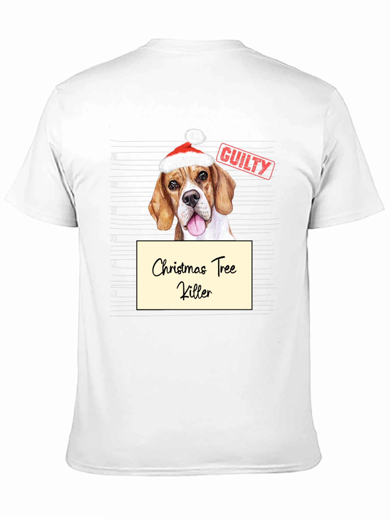 Christmas Tree Killer Dog Mugshot Graphic Tee