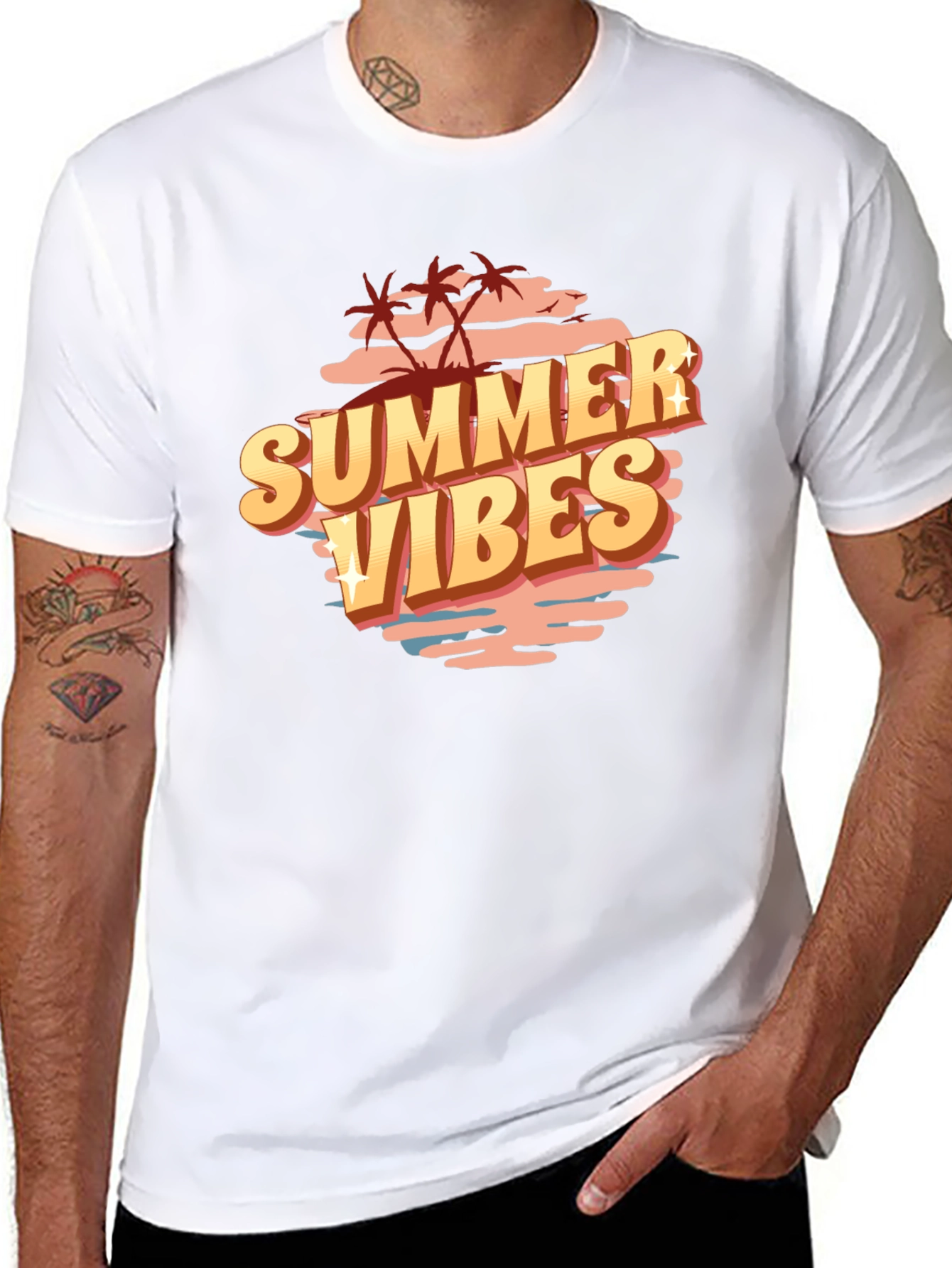 Summer Vibes Graphic Tee - Black