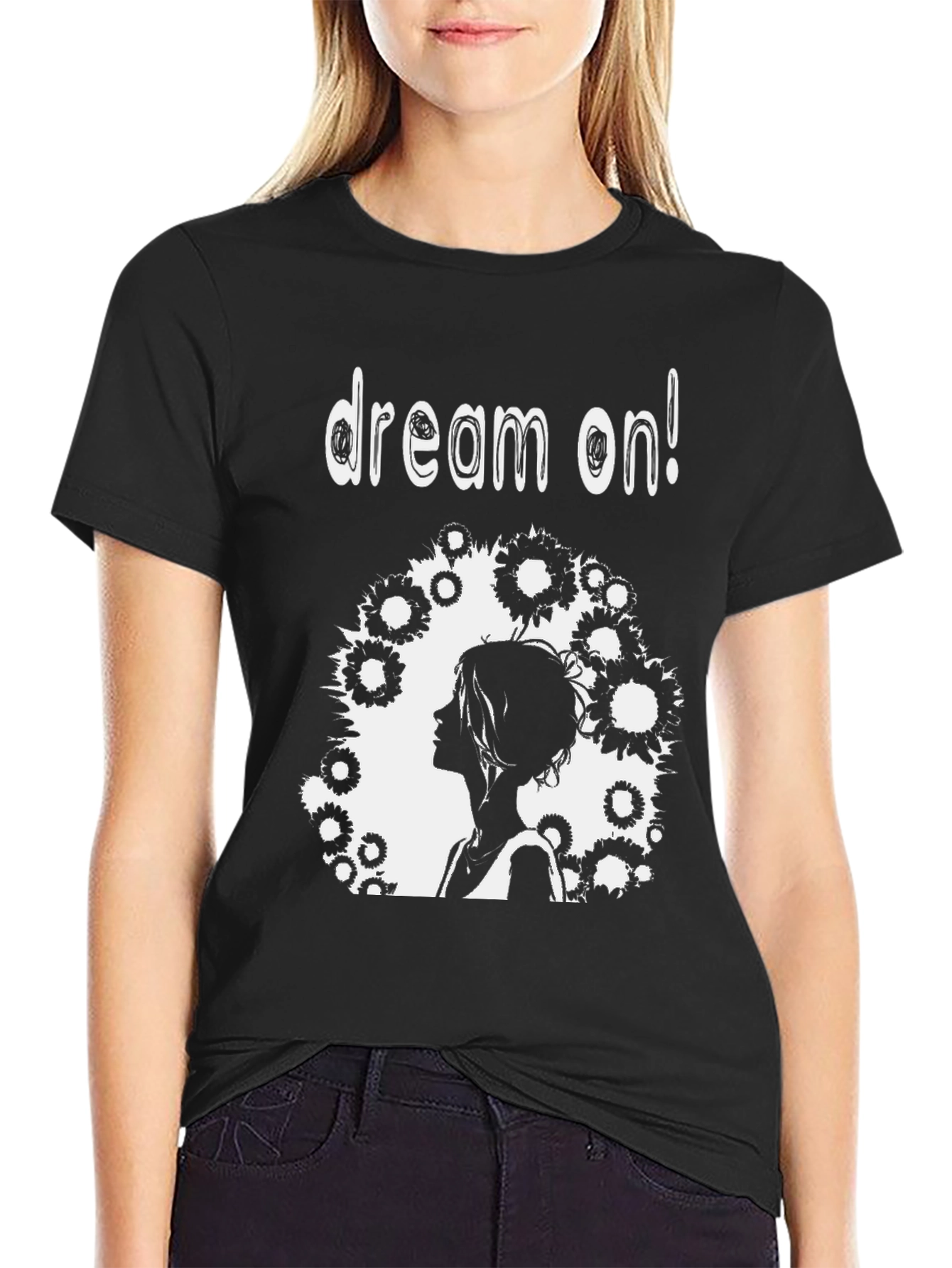 Dream On Black Graphic Tee