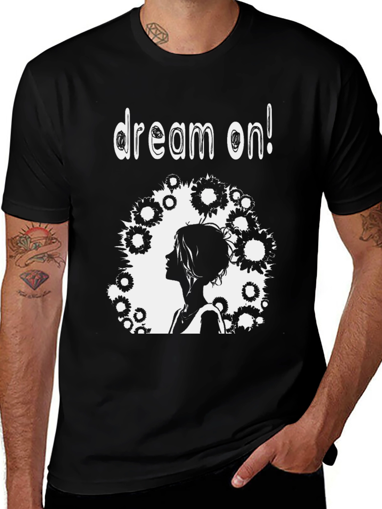 Dream On Black Graphic Tee