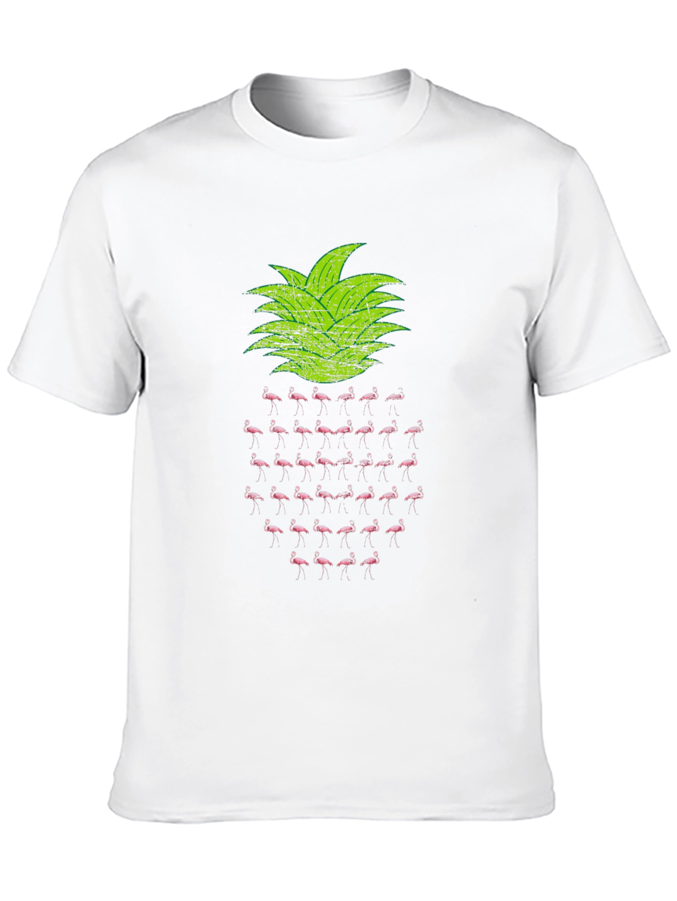 Flamingo Pineapple Graphic T-Shirt - Tropical Design