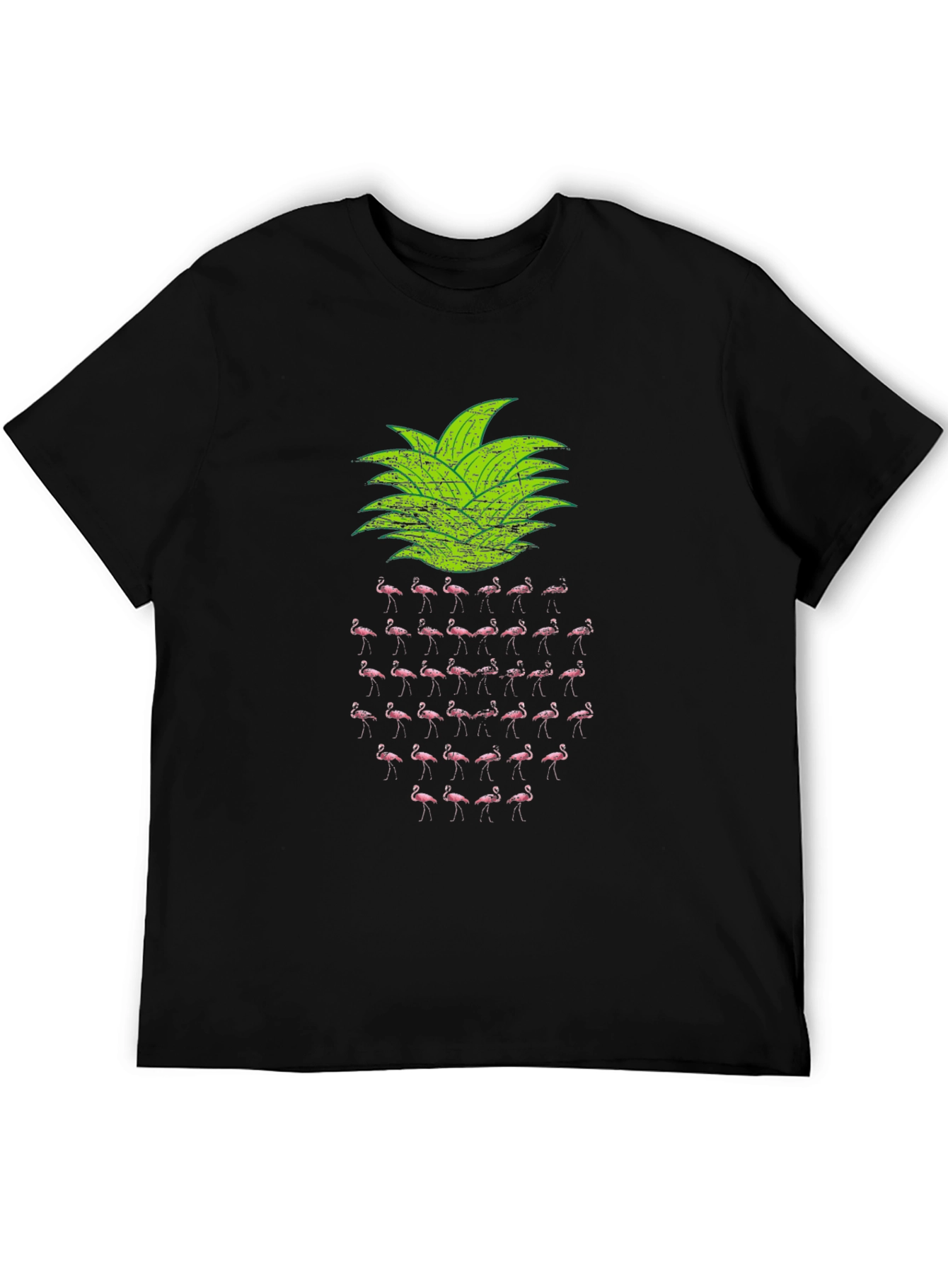Flamingo Pineapple Graphic T-Shirt - Tropical Design
