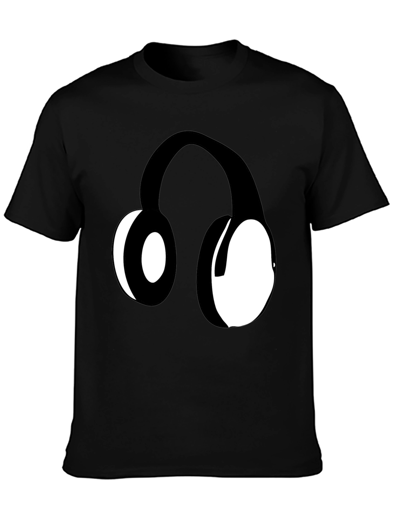 Headphones Graphic Black T-Shirt