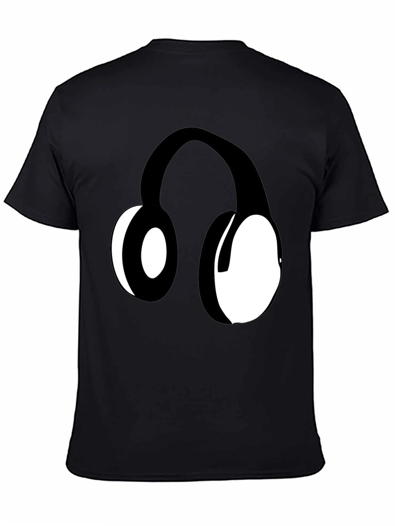 Headphones Graphic Black T-Shirt