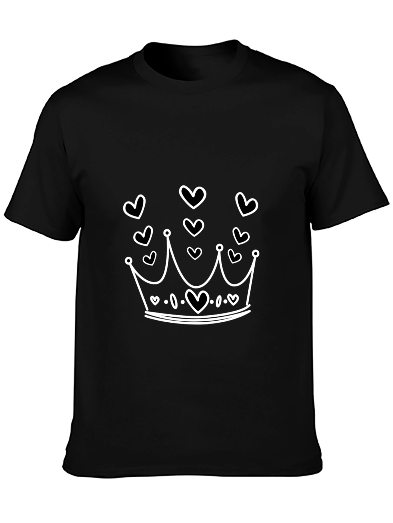 Heart Crown Graphic Tee - Black