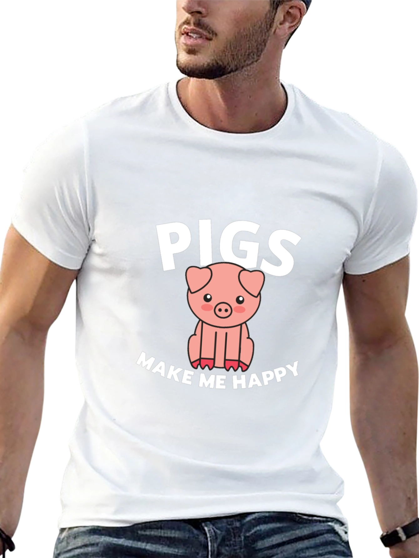 Pigs Make Me Happy Graphic T-Shirt