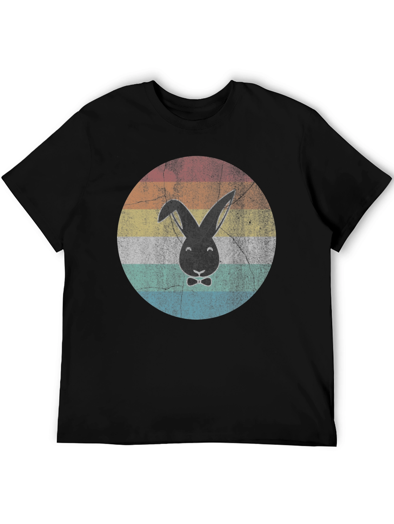 Retro Bunny Graphic T-Shirt - Black