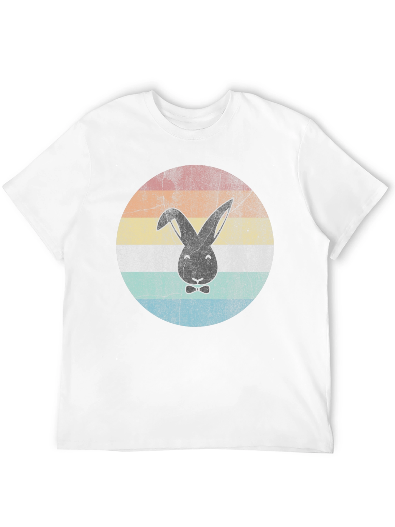 Retro Bunny Graphic T-Shirt - Black