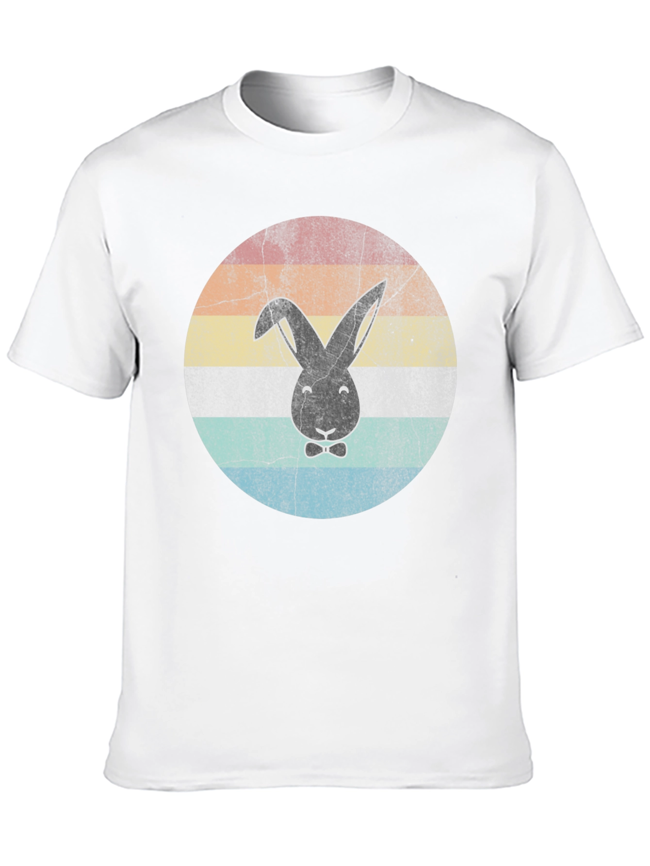 Retro Bunny Graphic T-Shirt - Black