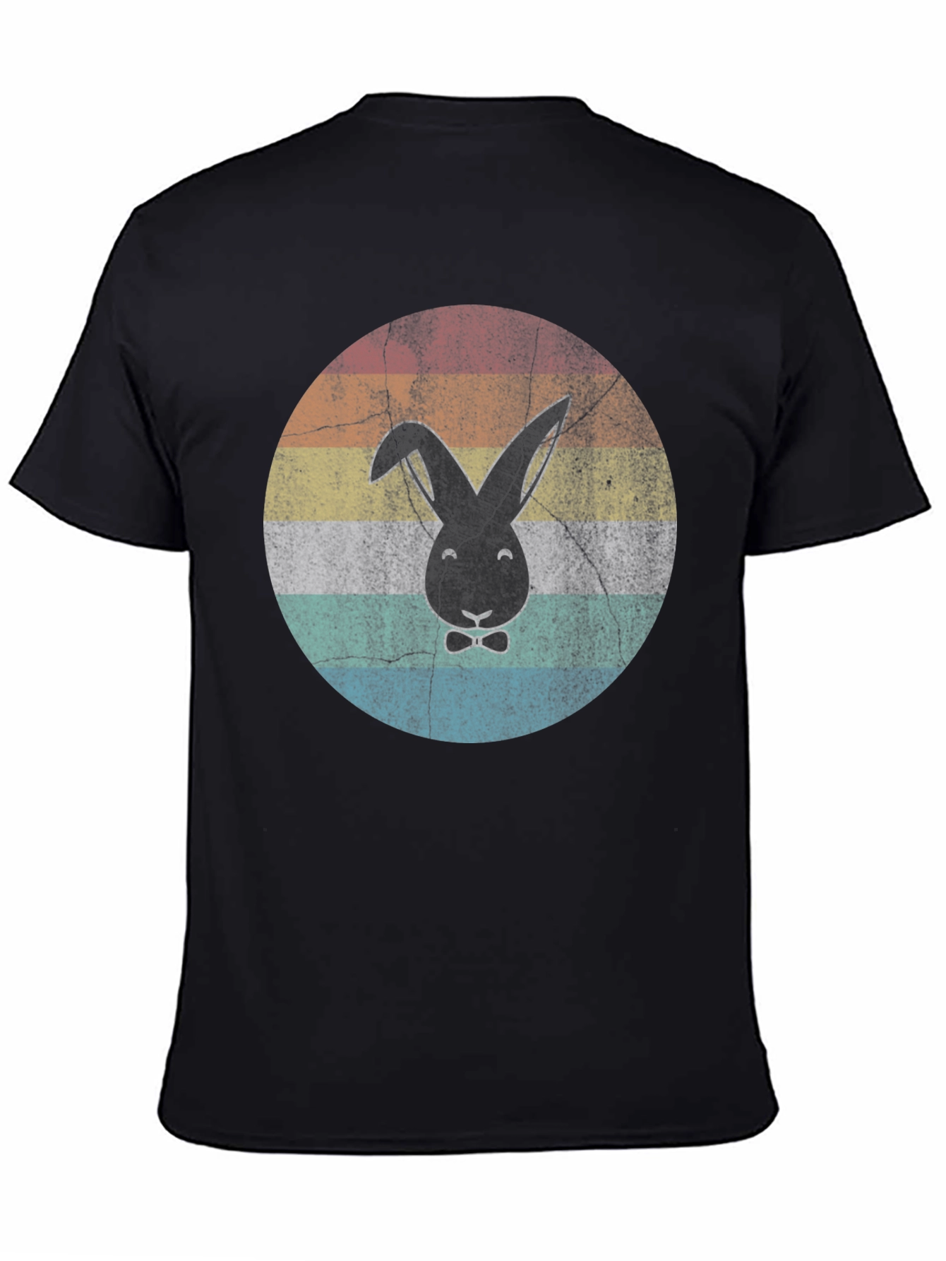 Retro Bunny Graphic T-Shirt - Black