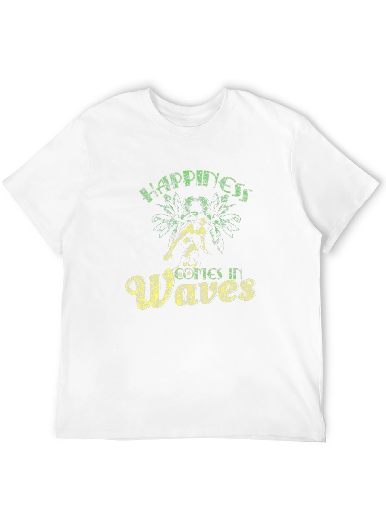 Happiness Comes In Waves Black Graphic Tee