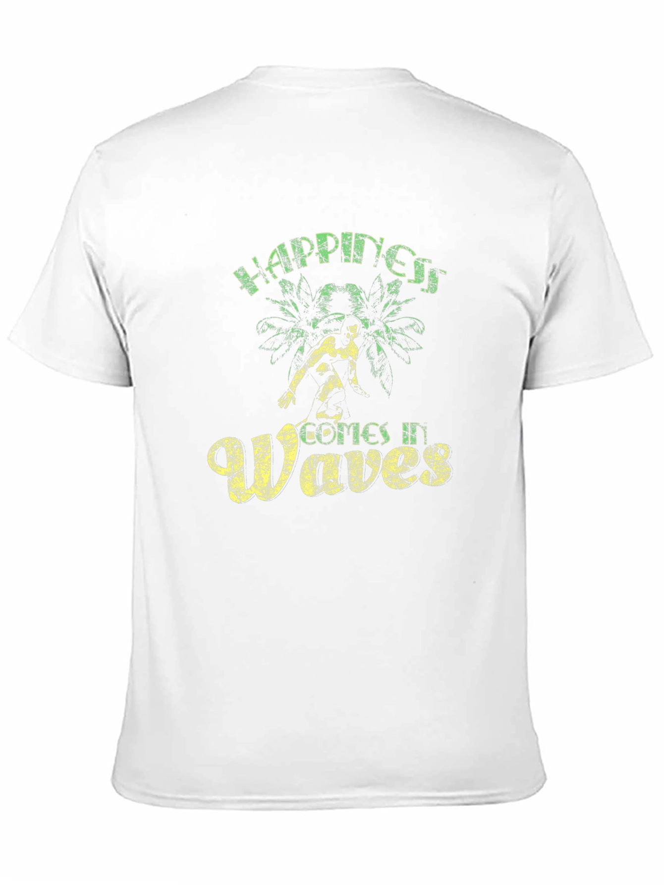 Happiness Comes In Waves Black Graphic Tee