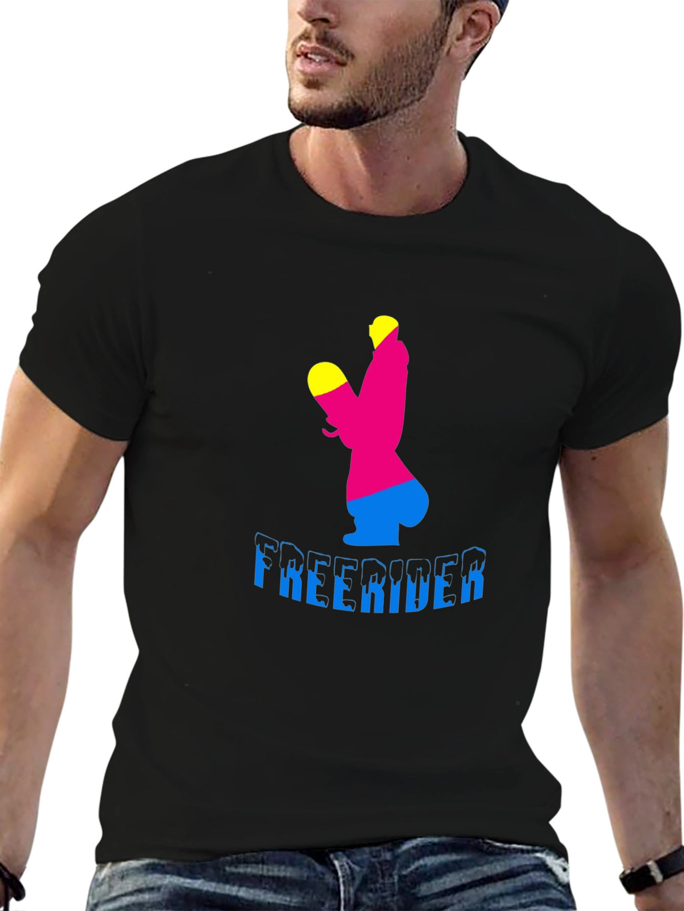 Freerider Graphic Tee - Black Cotton Blend