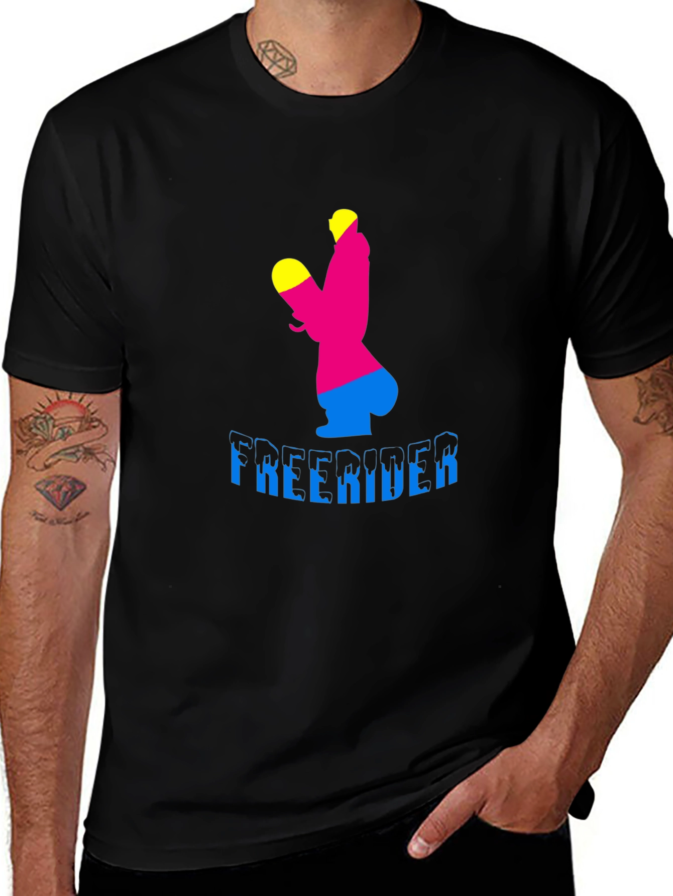 Freerider Graphic Tee - Black Cotton Blend