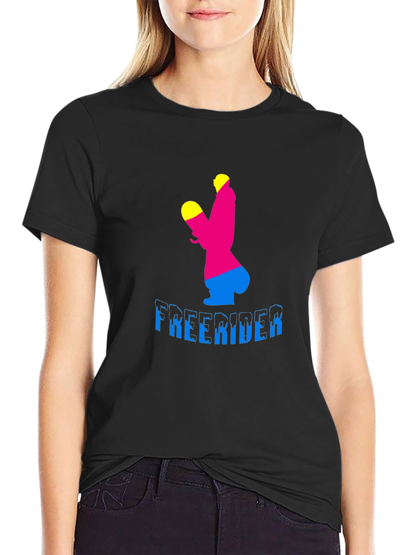 Freerider Graphic Tee - Black Cotton Blend