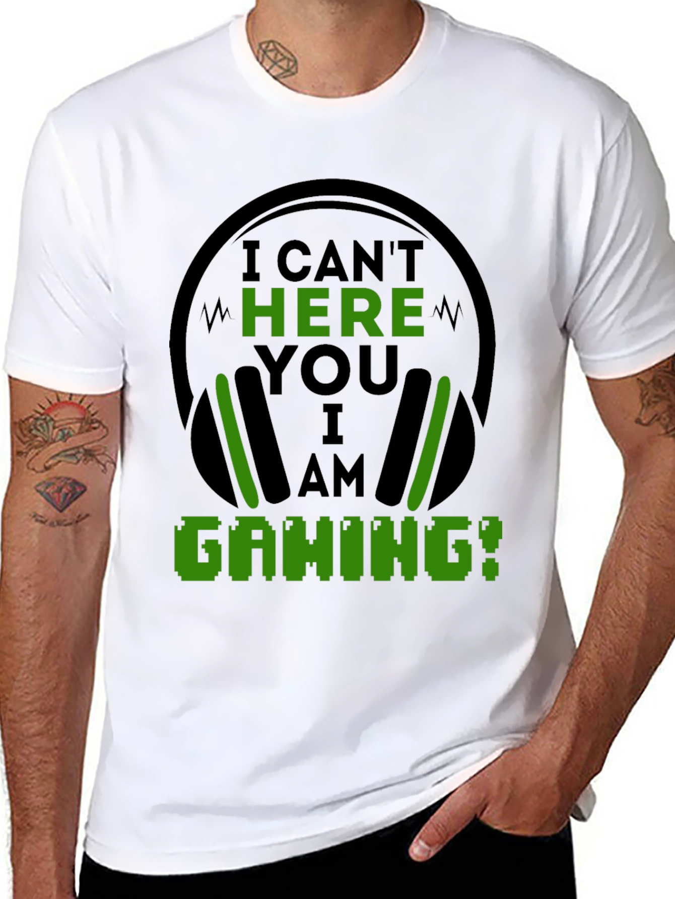I Cant Hear You I Am Gaming Black T-Shirt