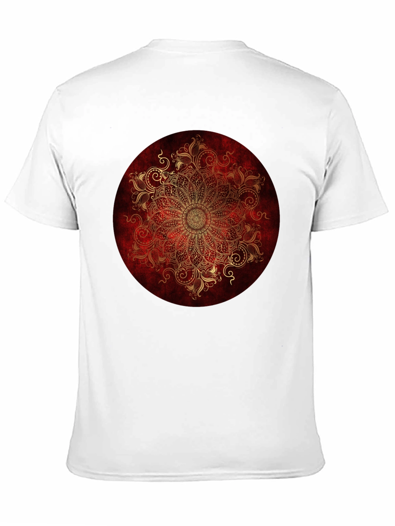 Ornate Mandala Graphic Tee - Red & Gold