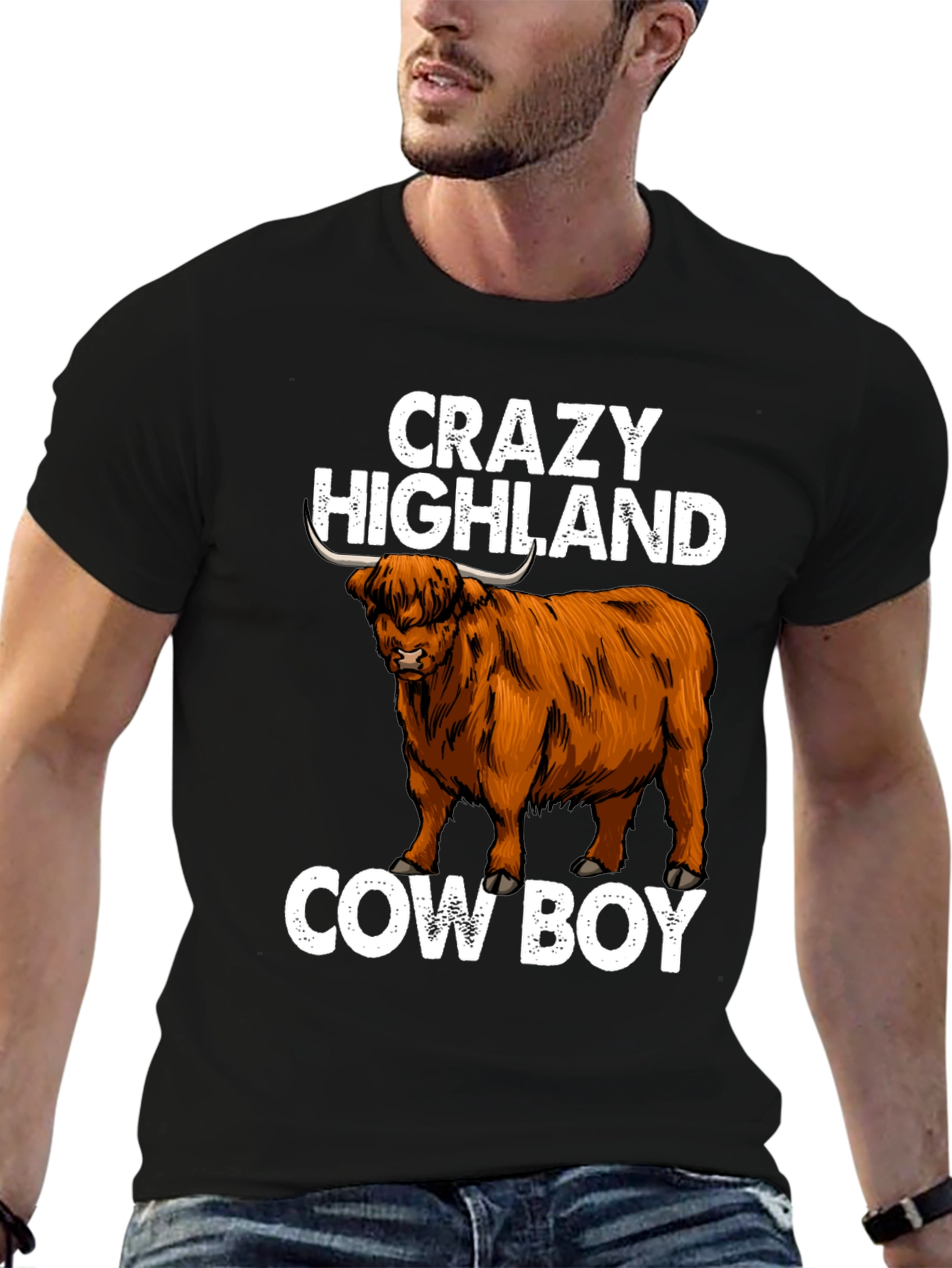 Crazy Highland Cowboy Graphic Tee