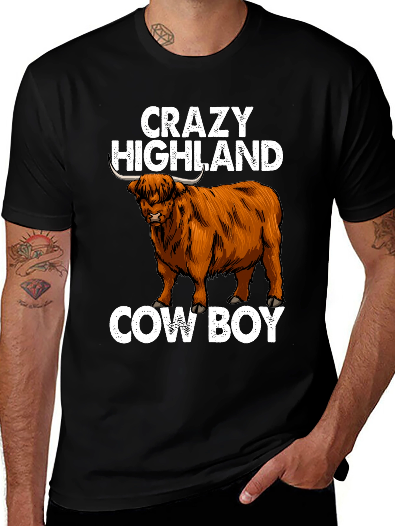 Crazy Highland Cowboy Graphic Tee