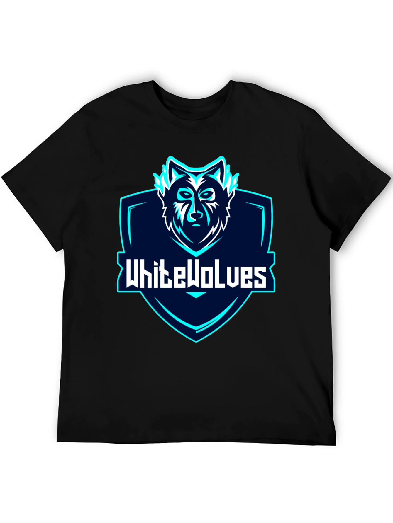 White Wolves Graphic Tee - Black Crew Neck