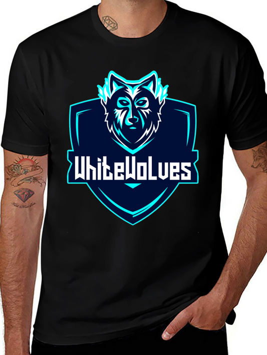 White Wolves Graphic Tee - Black Crew Neck