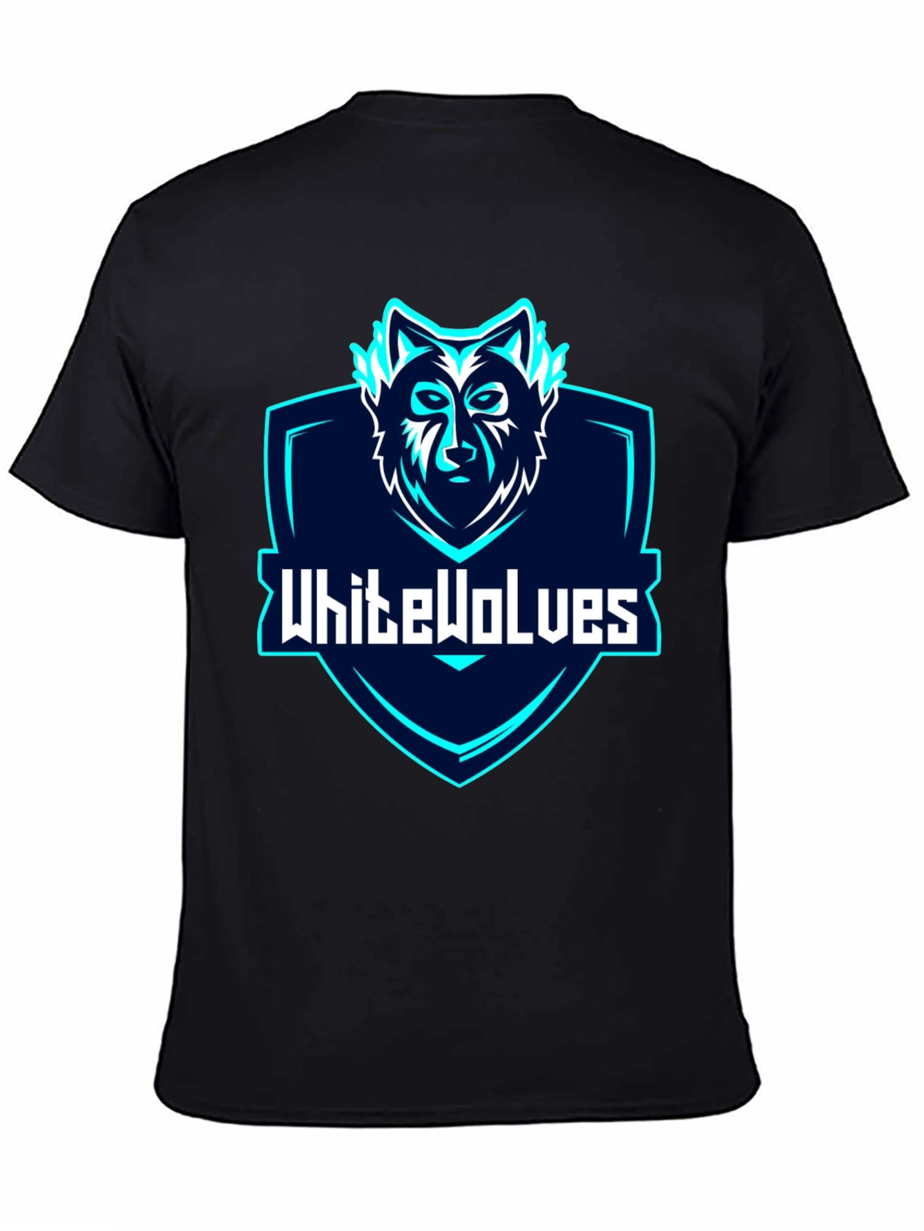 White Wolves Graphic Tee - Black Crew Neck
