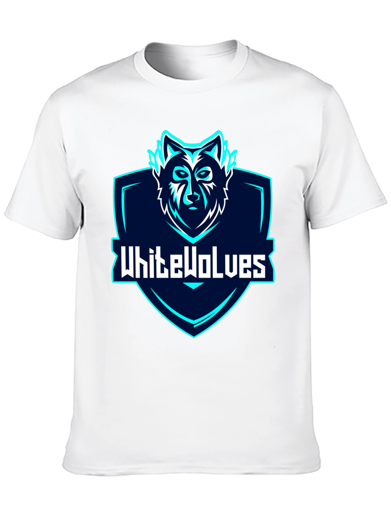 White Wolves Graphic Tee - Black Crew Neck