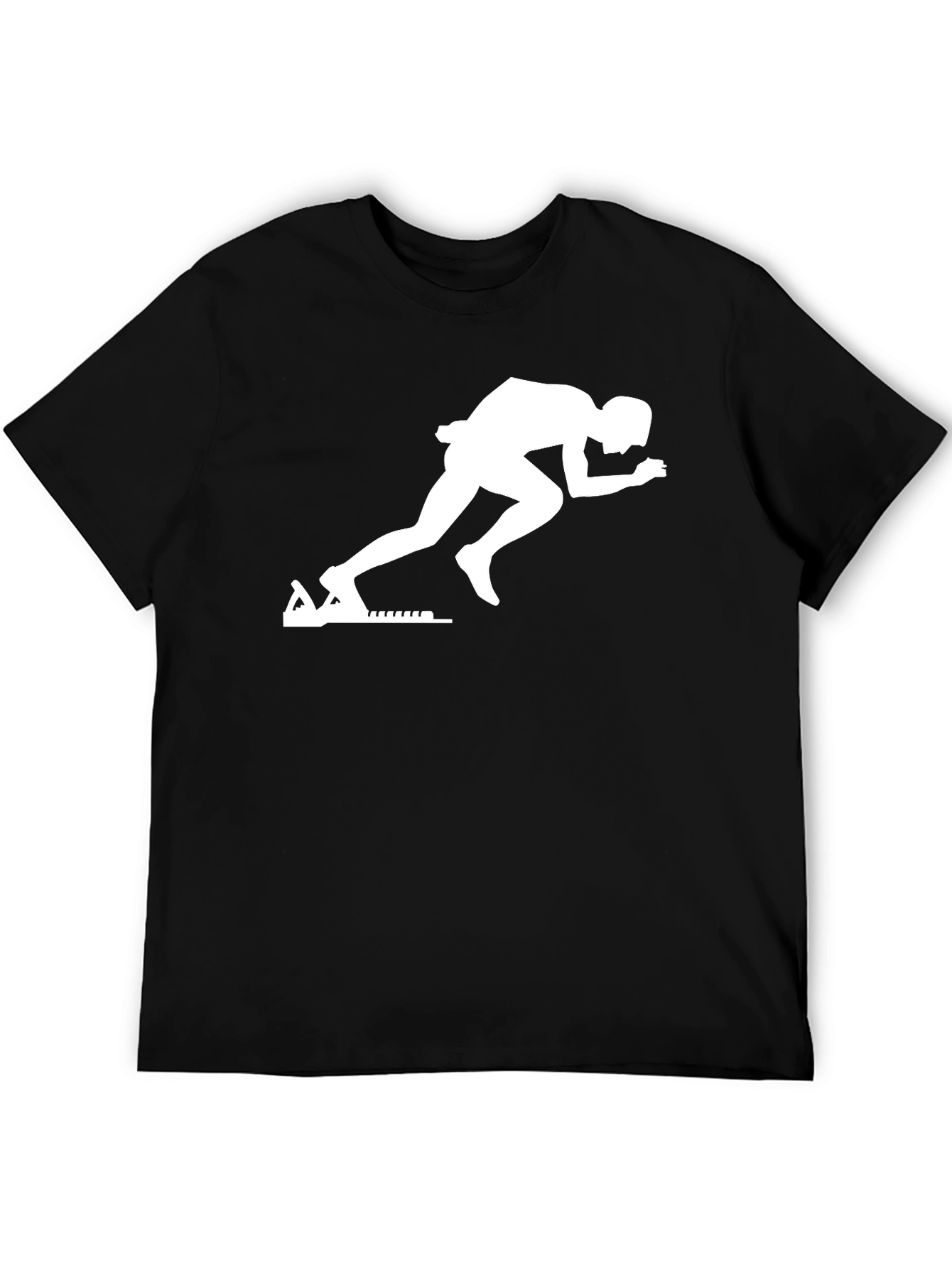 Runner Graphic Tee - Black Cotton T-Shirt