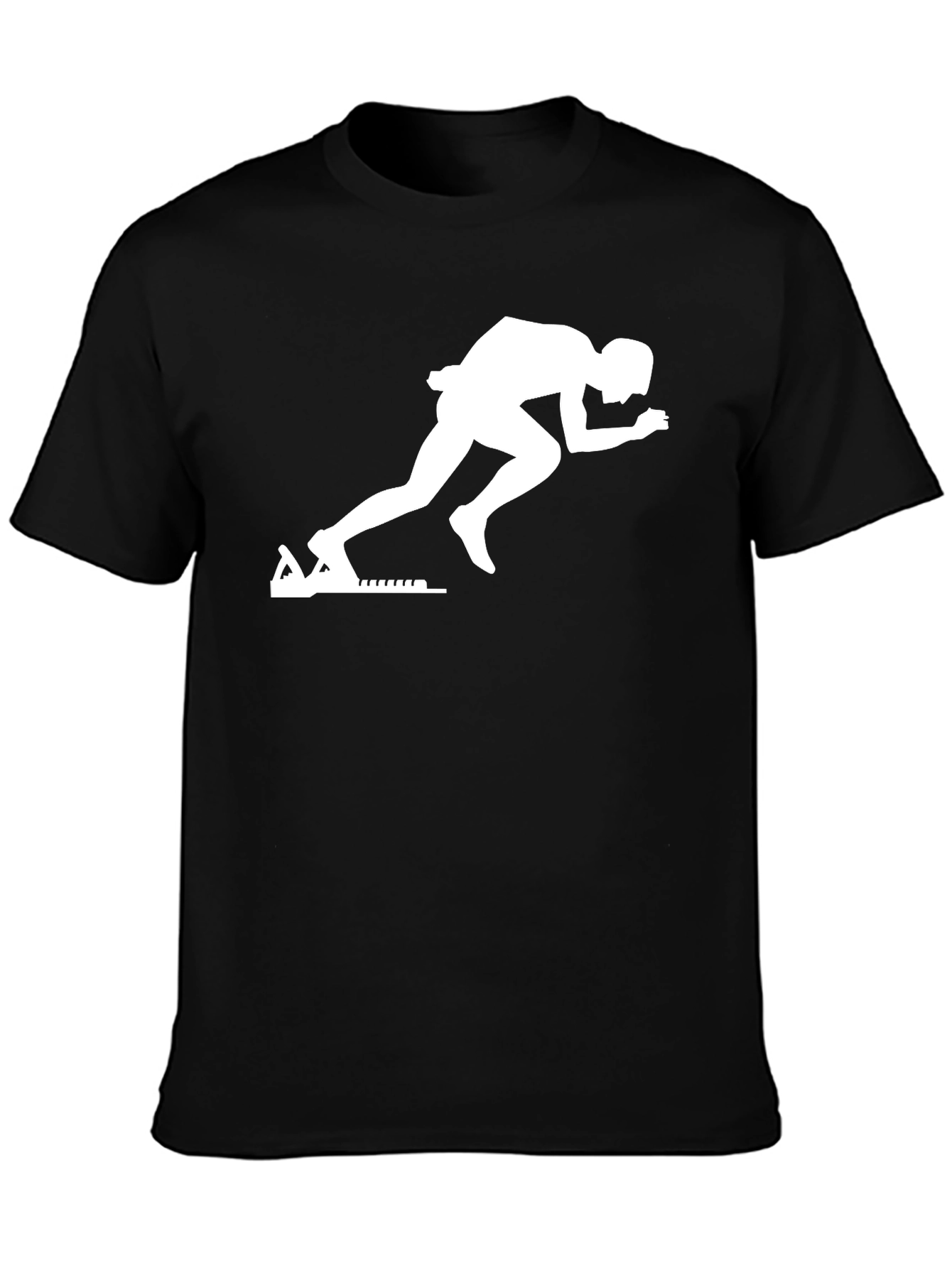 Runner Graphic Tee - Black Cotton T-Shirt