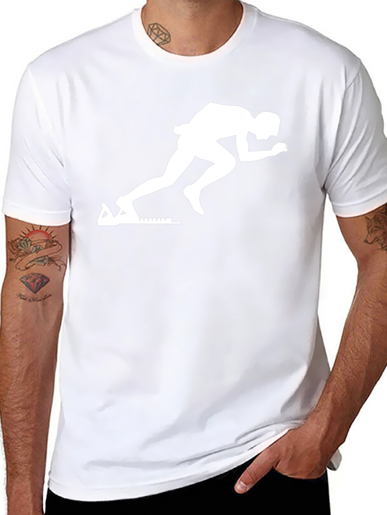 Runner Graphic Tee - Black Cotton T-Shirt