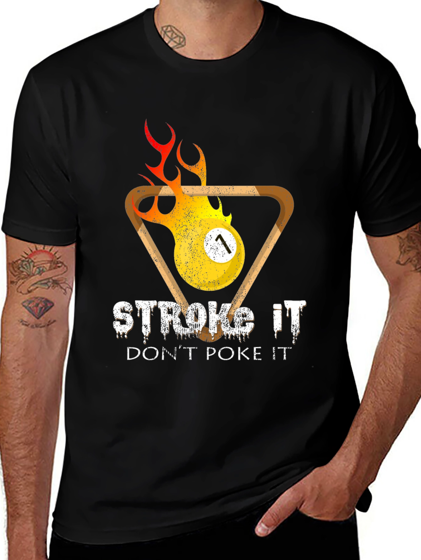 Stroke It Pool T-Shirt - Funny Billiards Graphic Tee