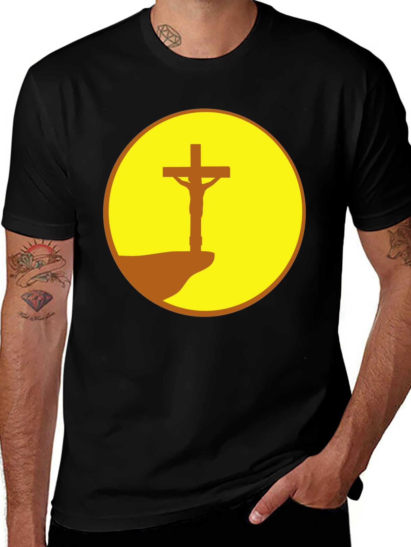 Crucifix Graphic Tee - Stylish Christian Apparel