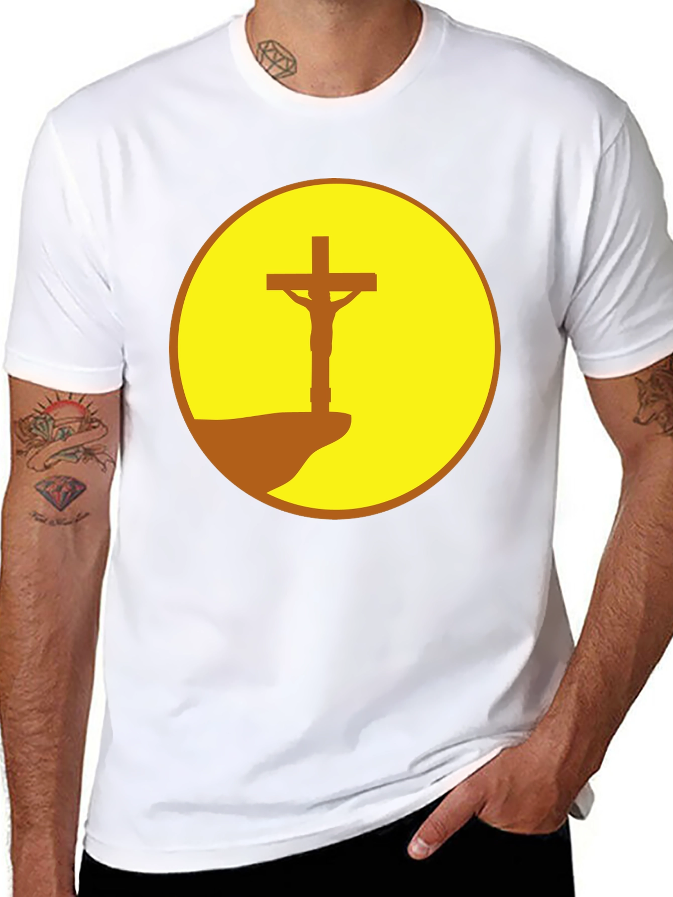 Crucifix Graphic Tee - Stylish Christian Apparel