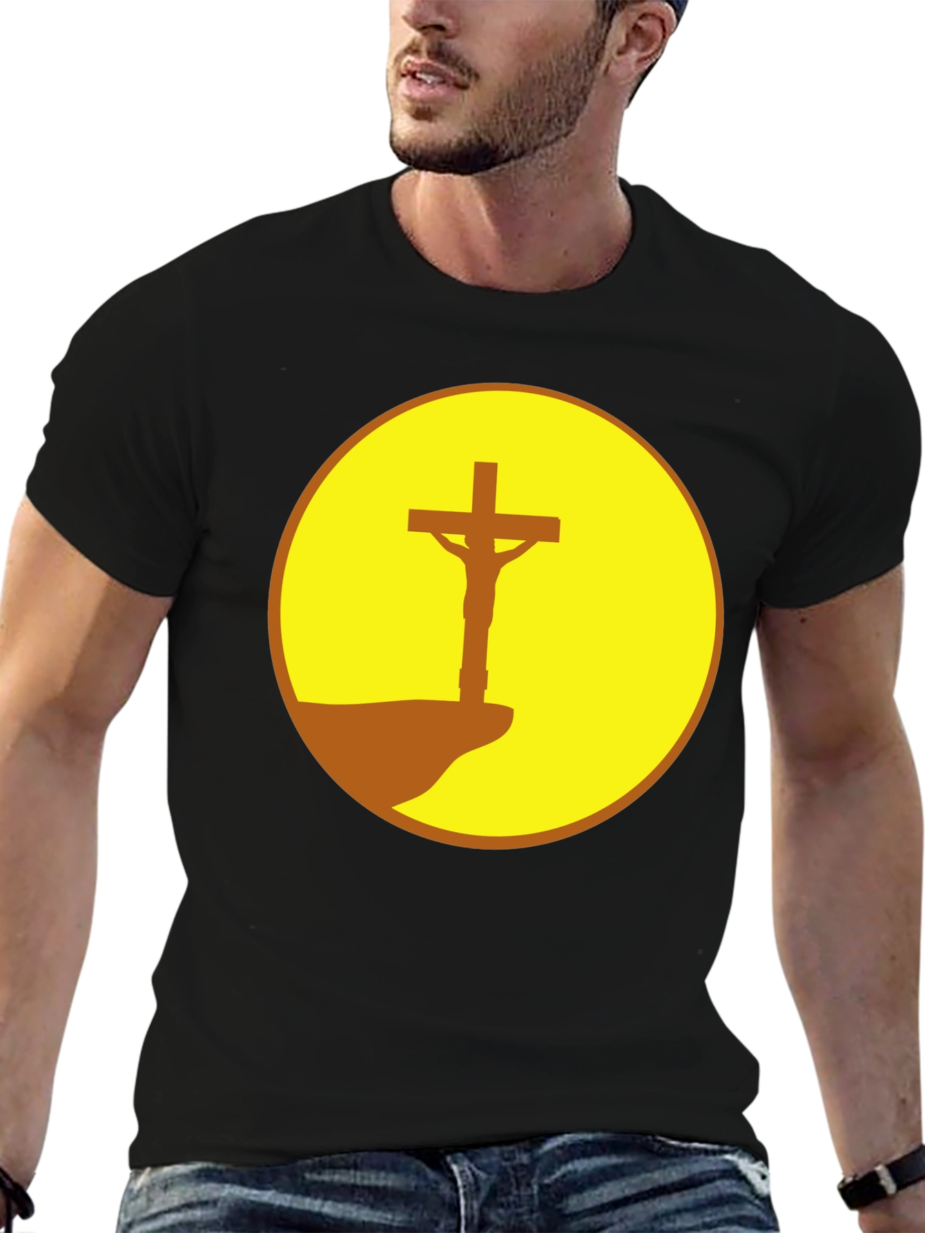 Crucifix Graphic Tee - Stylish Christian Apparel