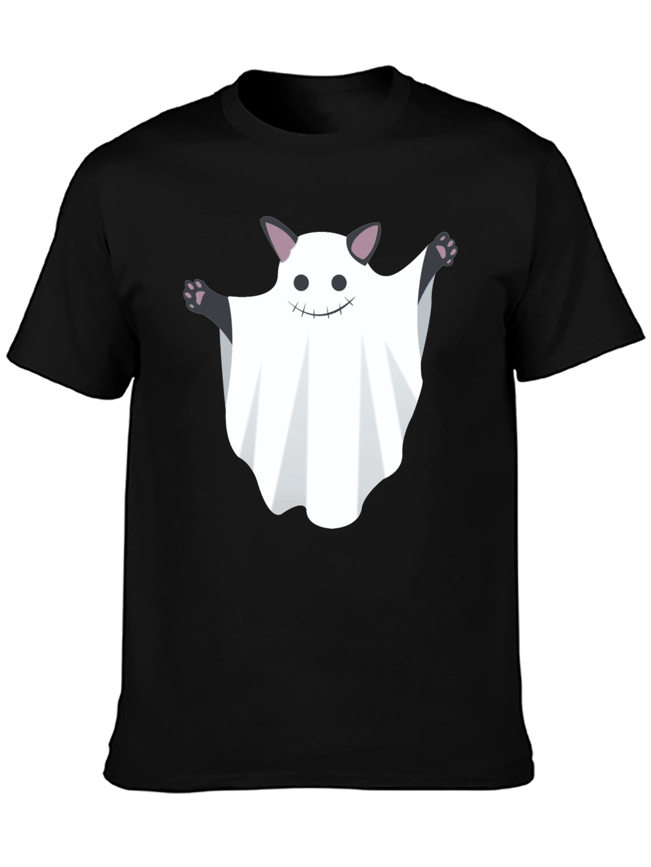 Ghost Cat Graphic Tee - Halloween Fun!