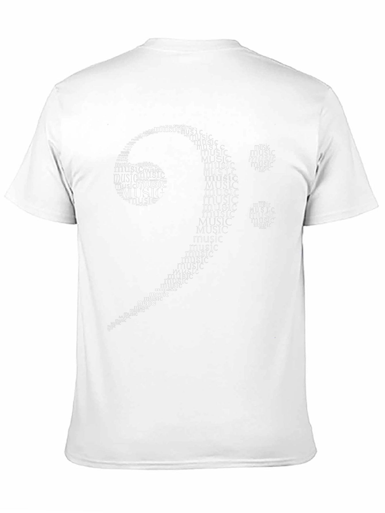 Music Clef Word Art Black T-Shirt