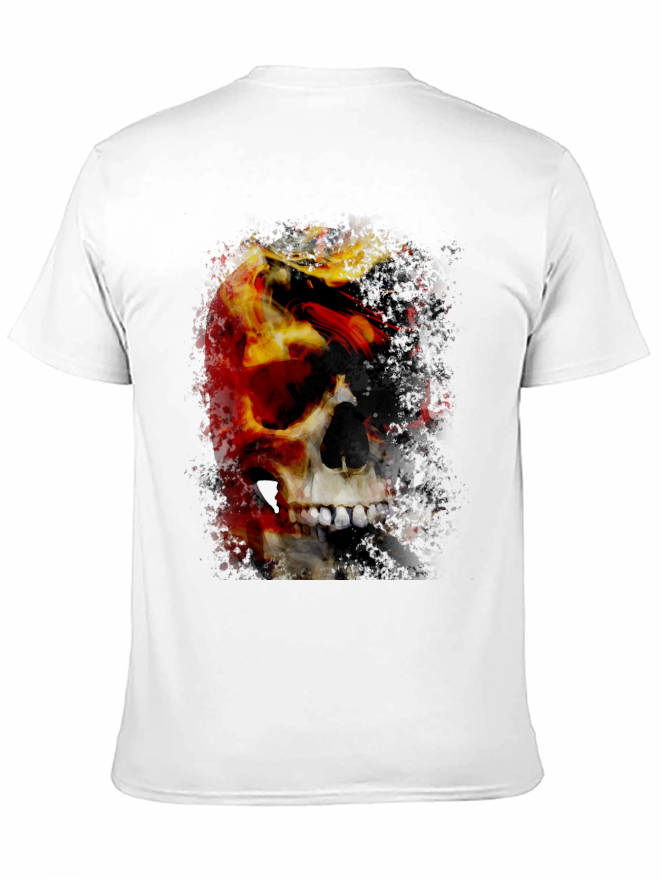 Skull & Fire Graphic T-Shirt - Mens Black Tee