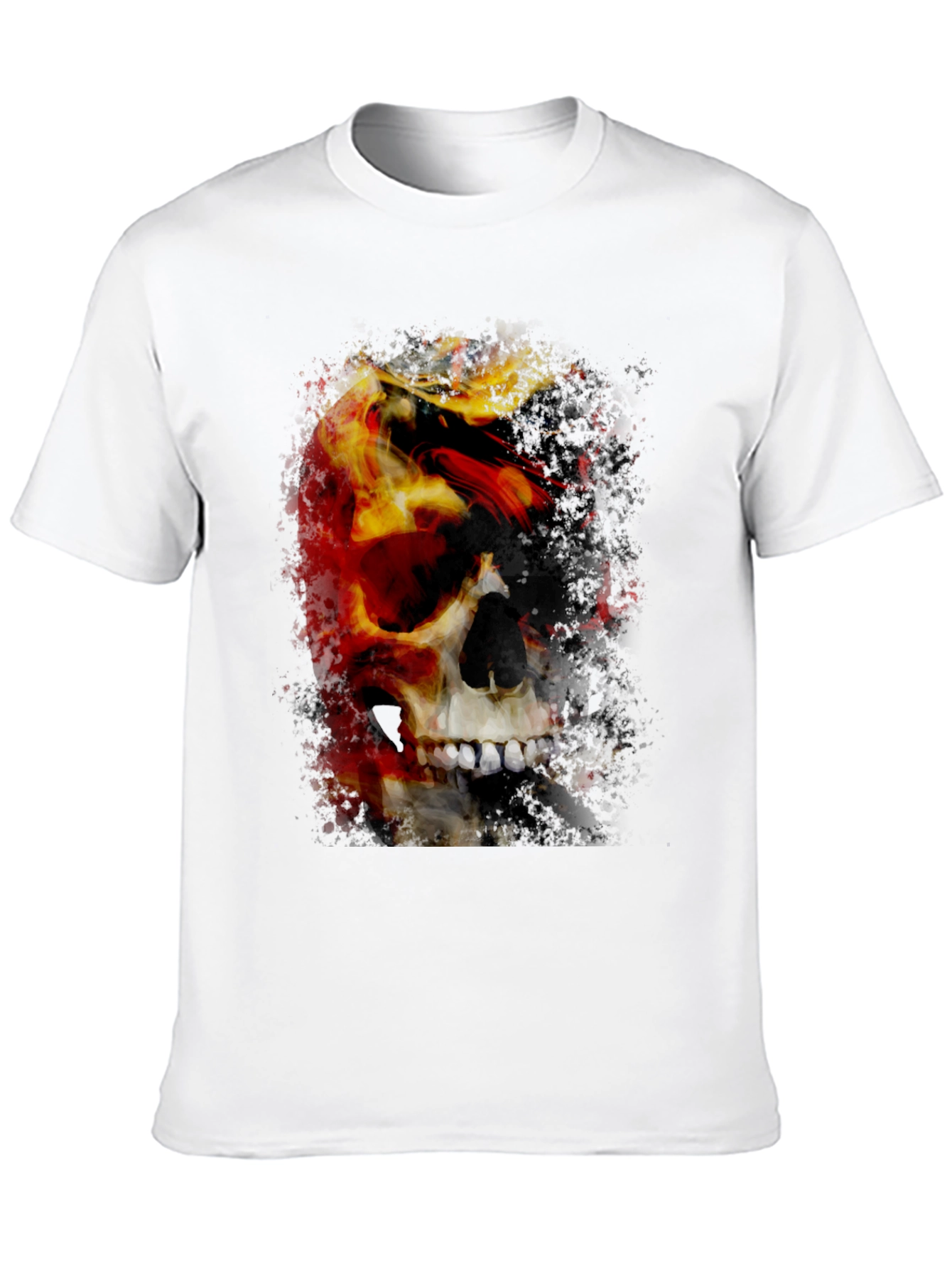 Skull & Fire Graphic T-Shirt - Mens Black Tee