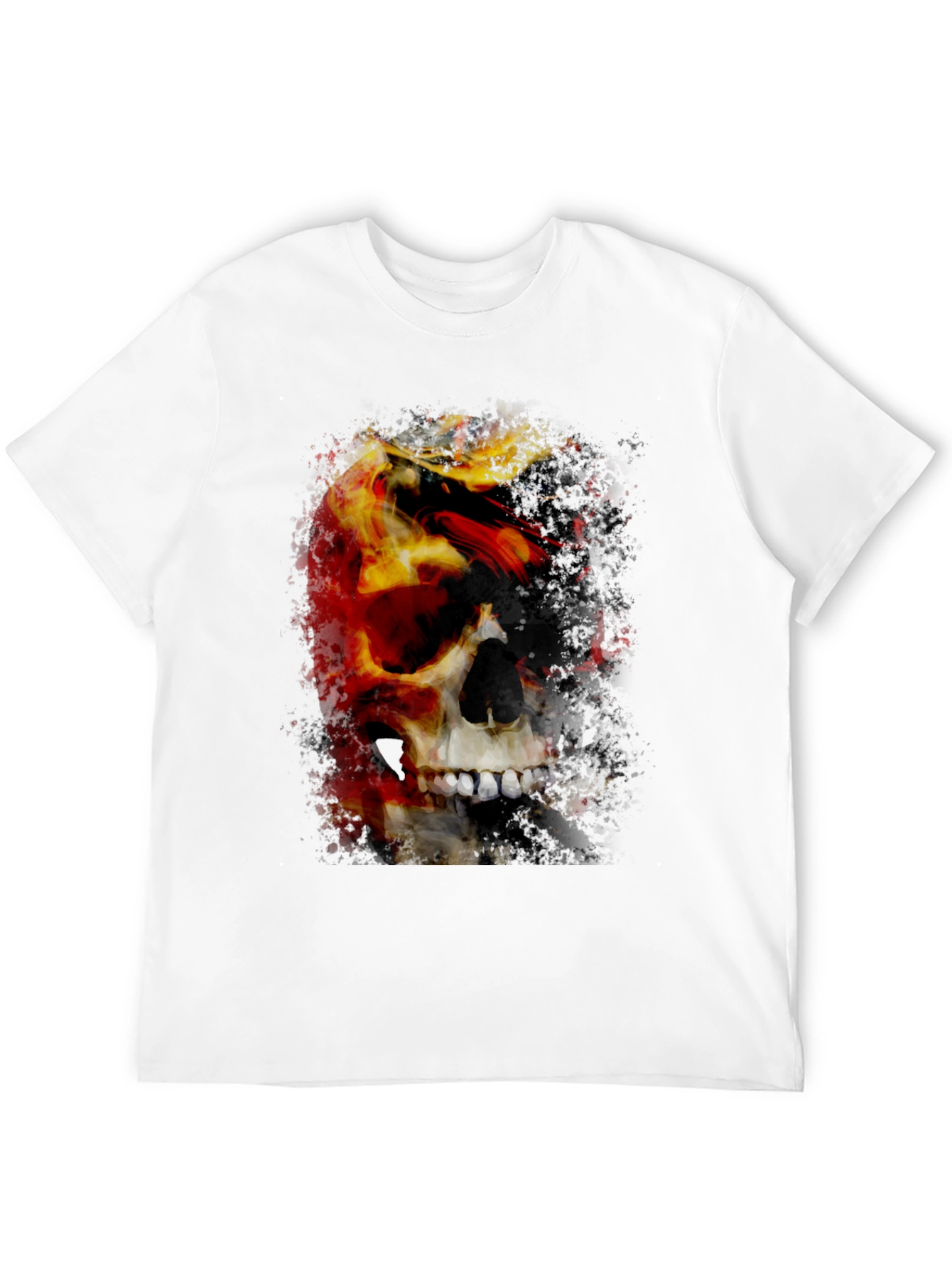 Skull & Fire Graphic T-Shirt - Mens Black Tee